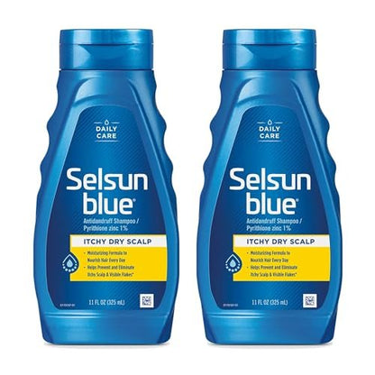 Selsun Blue Itchy Dry Scalp Anti-Dandruff Shampoo, Extra-Hydrating Formula with Pyrithione Zinc 1%, 11 fl. oz. (Pack of 2) Avelisse