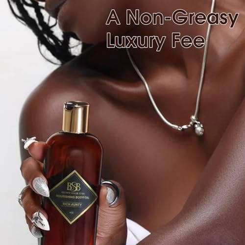 Brown Sugar Babe Rich Aunty Body Oil – Nourishing Lightweight Body Oil with Almond, Avocado, Olive, Grape Seed & Turkish Rose Oils, Paraben Free, 4 Fl Oz Avelisse