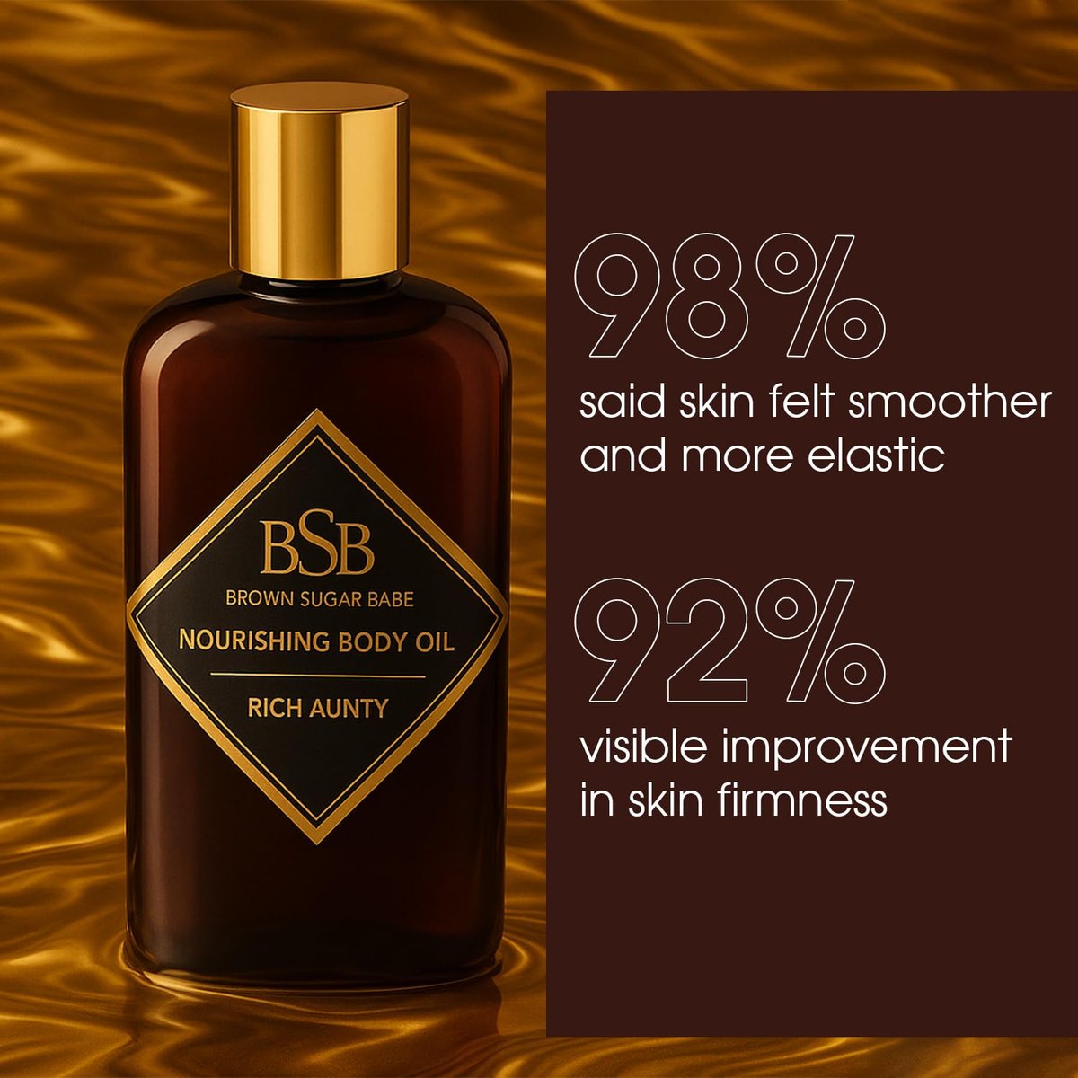 Brown Sugar Babe Rich Aunty Body Oil – Nourishing Lightweight Body Oil with Almond, Avocado, Olive, Grape Seed & Turkish Rose Oils, Paraben Free, 4 Fl Oz Avelisse