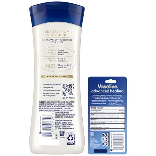 Vaseline Intensive Care Unscented Advanced Repair Lotion + Professional Lip Therapy Tube - görsel 4