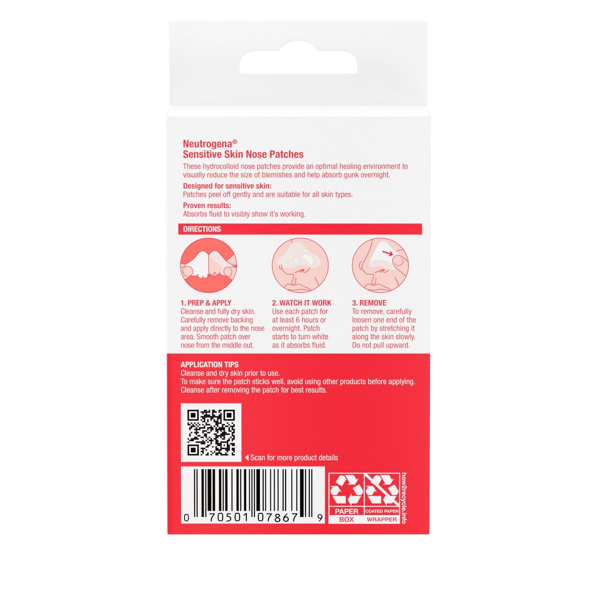 Neutrogena Nose Acne Patches for Sensitive Skin - Hydrocolloid Blemish Patches for Overnight Wear, 10 Count Avelisse