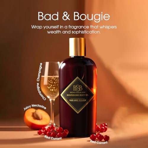 Brown Sugar Babe Bad and Bougie Body Oil – Nourishing Grape Seed & Sweet Almond Scented Oil for Women, 4 oz Avelisse