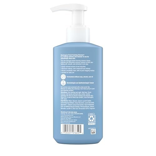 Neutrogena Fresh Foaming Facial Cleanser - All-In-One Makeup Remover Face Wash for Normal to Oily Skin, Soap-Free, Non-Comedogenic, 8.5 fl. oz - görsel 18