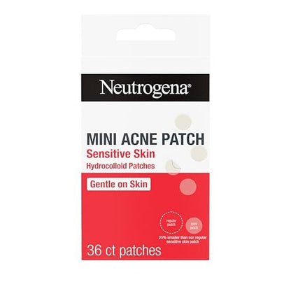 Neutrogena Mini Acne Patches for Sensitive Skin, Small Hydrocolloid Acne Spot Treatment, Reduces Blemishes in 6-8 Hours, 36 Count