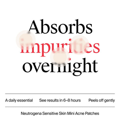Neutrogena Mini Acne Patches for Sensitive Skin, Small Hydrocolloid Acne Spot Treatment, Reduces Blemishes in 6-8 Hours, 36 Count