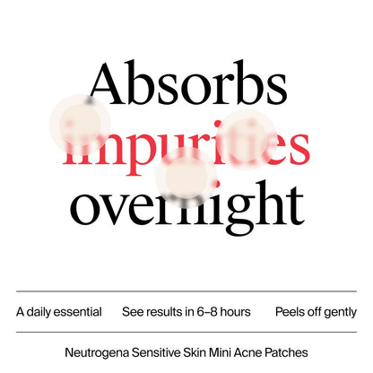 Neutrogena Mini Acne Patches for Sensitive Skin, Small Hydrocolloid Acne Spot Treatment, Reduces Blemishes in 6-8 Hours, 36 Count