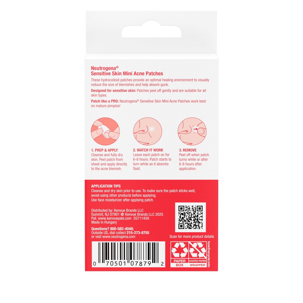 Neutrogena Mini Acne Patches for Sensitive Skin, Small Hydrocolloid Acne Spot Treatment, Reduces Blemishes in 6-8 Hours, 36 Count - görsel 17