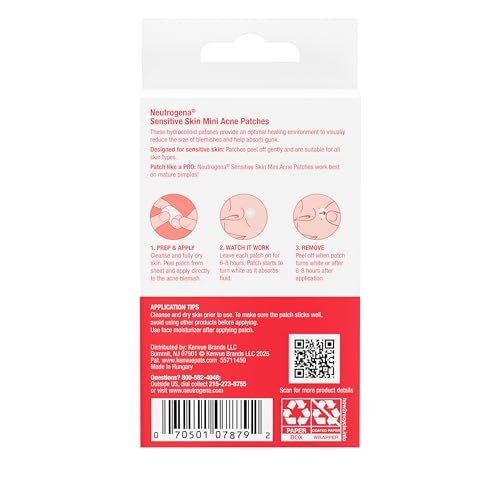 Neutrogena Nose Acne Patches for Sensitive Skin - Hydrocolloid Blemish Patches for Overnight Wear, 10 Count Avelisse