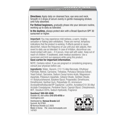 Neutrogena Rapid Wrinkle Repair Retinol Renewal Serum – Lightweight Anti-Aging Facial Serum with Pure Retinol & Antioxidants, 1 fl oz