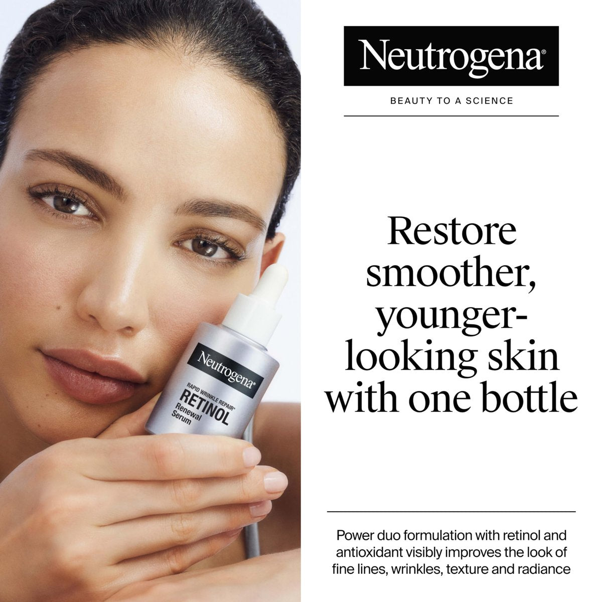 Neutrogena Rapid Wrinkle Repair Retinol Renewal Serum – Lightweight Anti-Aging Facial Serum with Pure Retinol & Antioxidants, 1 fl oz - görsel 3