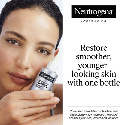 Neutrogena Rapid Wrinkle Repair Retinol Renewal Serum – Lightweight Anti-Aging Facial Serum with Pure Retinol & Antioxidants, 1 fl oz