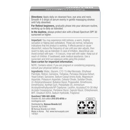 Neutrogena Rapid Wrinkle Repair Retinol Renewal Serum – Lightweight Anti-Aging Facial Serum with Pure Retinol & Antioxidants, 1 fl oz