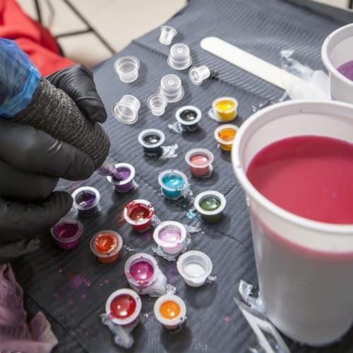 300 Pieces Tattoo Ink Caps Set - Small, Medium, Large Pigment Cups for Tattoo Inks, Paints, and Glues Avelisse