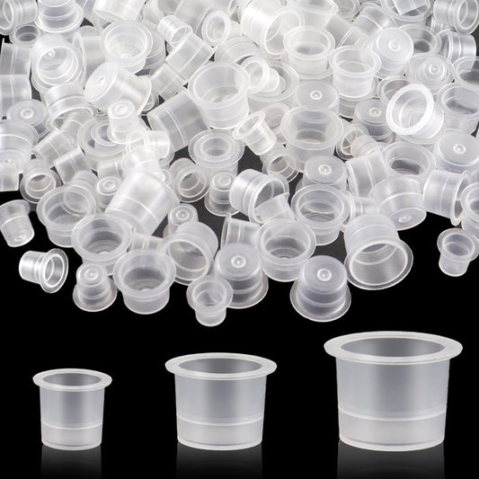 300 Pieces Tattoo Ink Caps Set - Small, Medium, Large Pigment Cups for Tattoo Inks, Paints, and Glues Avelisse