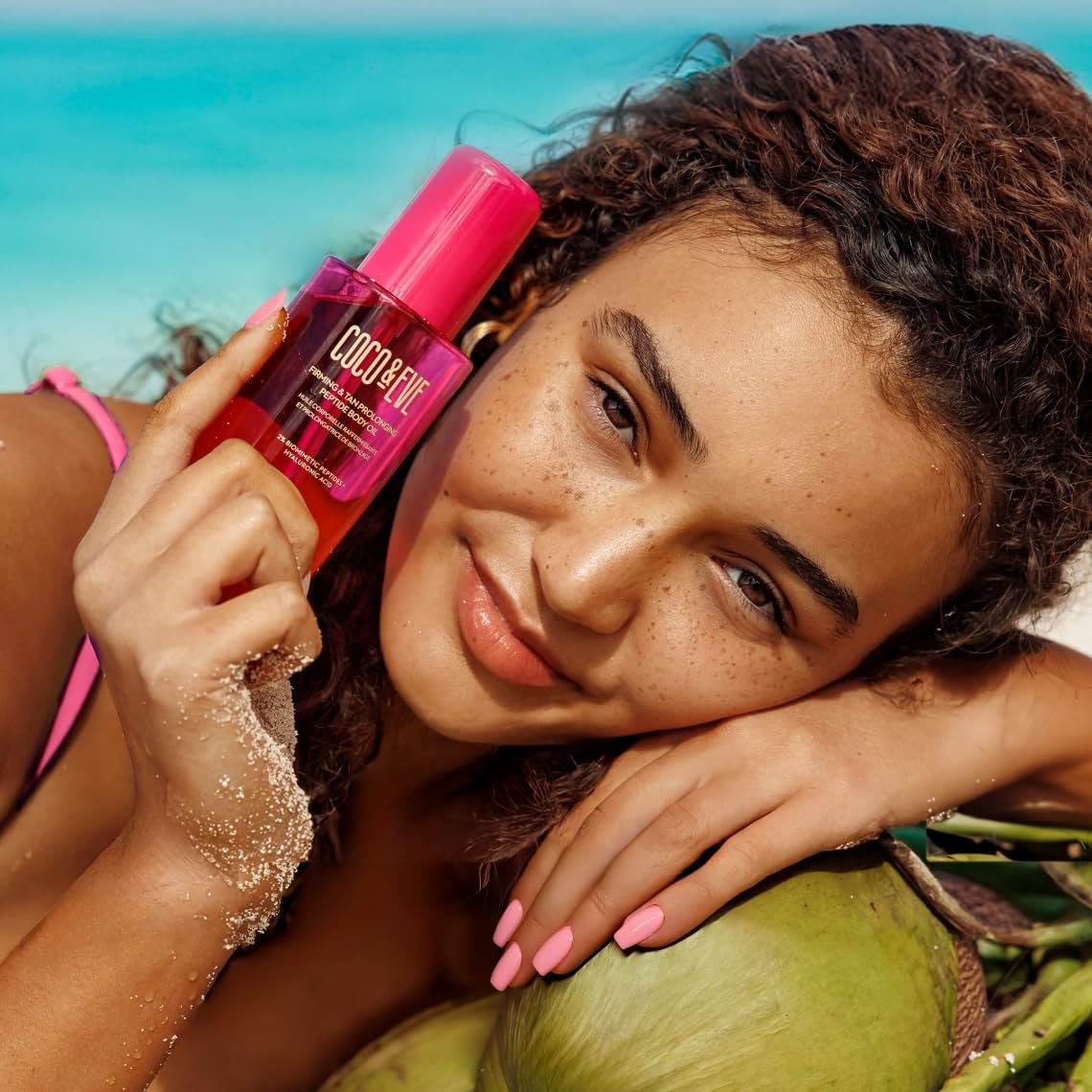 Coco & Eve Firming & Tan Prolonging Peptide Body Oil - Natural Tan Extender with Tropical Oils, Vitamins C & E, 5.75 fl oz Avelisse
