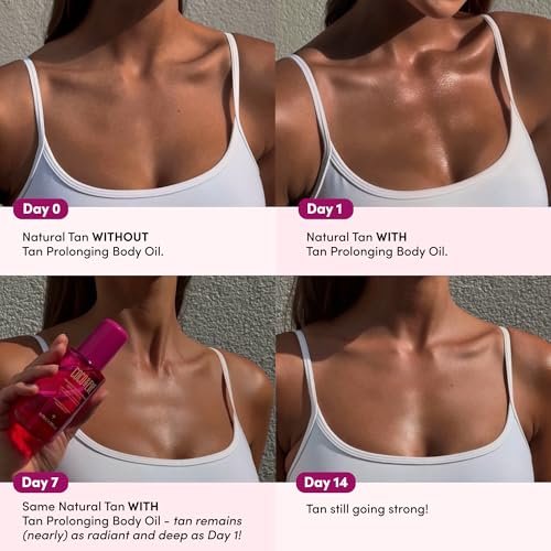 Coco & Eve Firming & Tan Prolonging Peptide Body Oil - Natural Tan Extender with Tropical Oils, Vitamins C & E, 5.75 fl oz Avelisse