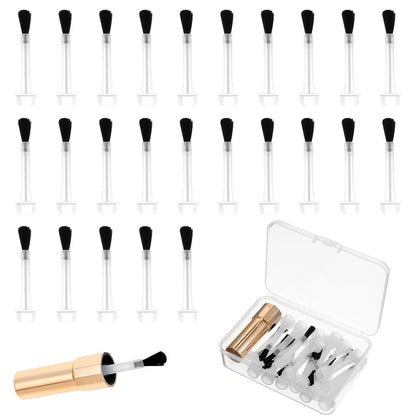 ZEYIYER 25 Pcs Disposable Nail Polish Brushes - Soft Brush Dip Powder Liquid Replacement for Nail Art