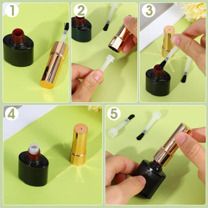 ZEYIYER 25 Pcs Disposable Nail Polish Brushes - Soft Brush Dip Powder Liquid Replacement for Nail Art