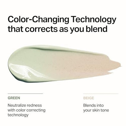 Meebak Cica Redness Solution Sunscreen SPF 50 - Color Corrector Green to Beige CC Cream with Centella and Ceramide for Fair-to-Medium Skin Tones Avelisse