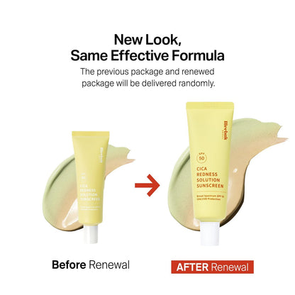 Meebak Cica Redness Solution Sunscreen SPF 50 - Color Corrector Green to Beige CC Cream with Centella and Ceramide for Fair-to-Medium Skin Tones Avelisse
