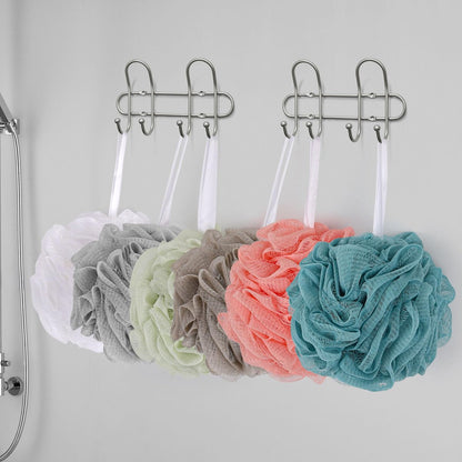 BTYMS Large Loofah Bath Sponge 75g/Pc - XL Exfoliating Puffs Shower Scrunchies Mesh Pouf for Body - Pack of 6