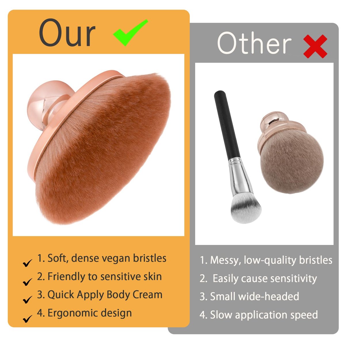 UNIMEIX Blend & Blur Extra Large Body Makeup Brush with Drawstring Bag - RoseGold Avelisse