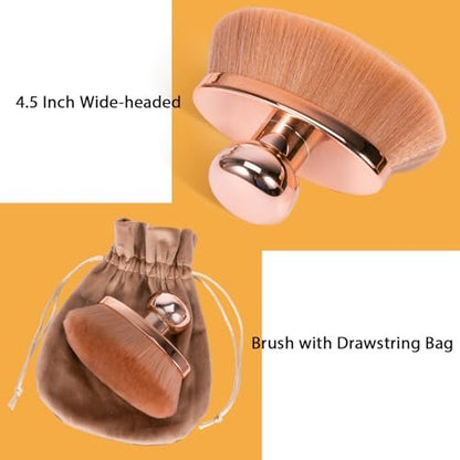 UNIMEIX Blend & Blur Extra Large Body Makeup Brush with Drawstring Bag - RoseGold Avelisse