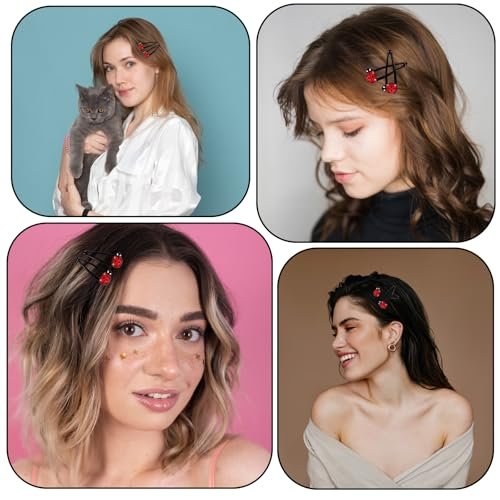 10Pcs Ladybug Hair Clips for Girls - 2 Inch Cute Snap Hair Barrettes, Water Drop Non-Slip Hair Accessories for Toddlers, Kids, Teens, and Women (Red) - görsel 14