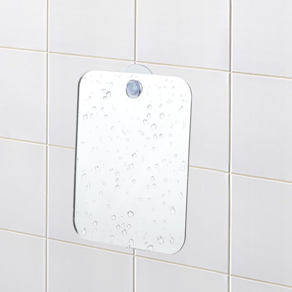 Ranjaner Shatterproof Shower Mirror for Shaving – 6.7x5.1 inch Silver Acrylic Wall Hanging Handheld Locker Mirror - görsel 9