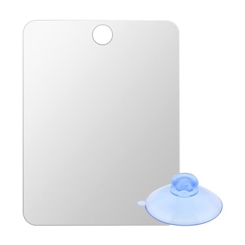 Ranjaner Shatterproof Shower Mirror for Shaving – 6.7x5.1 inch Silver Acrylic Wall Hanging Handheld Locker Mirror - görsel 4