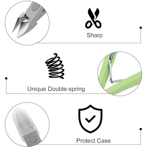 Professional Cuticle Nippers – 2-Pack Stainless Steel Cuticle Trimmer with Non-Slip Silicone Handle for Manicure & Pedicure - görsel 6