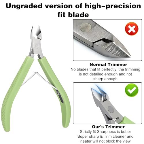 Professional Cuticle Nippers – 2-Pack Stainless Steel Cuticle Trimmer with Non-Slip Silicone Handle for Manicure & Pedicure - görsel 8
