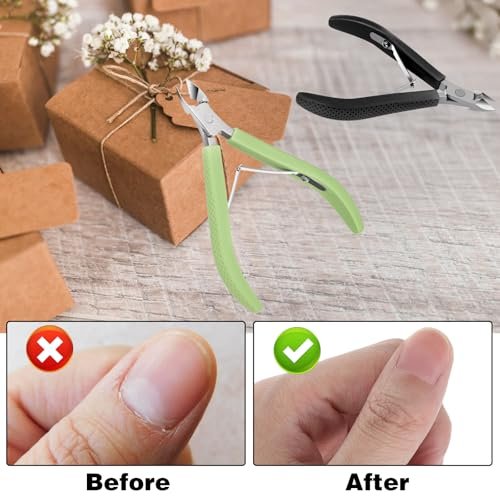 Professional Cuticle Nippers – 2-Pack Stainless Steel Cuticle Trimmer with Non-Slip Silicone Handle for Manicure & Pedicure - görsel 10