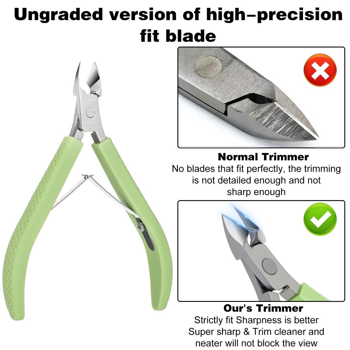 Professional Cuticle Nippers – 2-Pack Stainless Steel Cuticle Trimmer with Non-Slip Silicone Handle for Manicure & Pedicure - görsel 7
