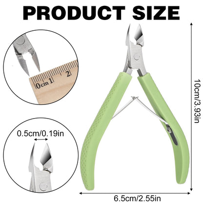 Professional Cuticle Nippers – 2-Pack Stainless Steel Cuticle Trimmer with Non-Slip Silicone Handle for Manicure & Pedicure