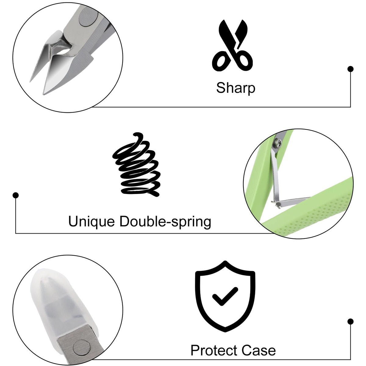 Professional Cuticle Nippers – 2-Pack Stainless Steel Cuticle Trimmer with Non-Slip Silicone Handle for Manicure & Pedicure - görsel 5