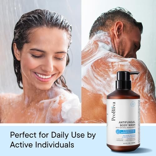 ProBliva Antifungal Body Wash Treatment Soap – Antibacterial Wash for Jock Itch, Ringworm, Back Acne, Tinea & Foot Odor – Medicated Skin Relief Cleanser Gel with Tea Tree Oil & Tolnaftate for Men and Women (16.9 Fl Oz) Avelisse