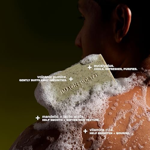 MALIN+GOETZ Mandelic Acid Exfoliating Bar | Triple-Milled Exfoliating + Cleansing Bar | Mandelic Acid, Lactic Acid, Pumice + Eucalyptus | Smooths, Softens + Brightens Skin | Vegan + Cruelty-Free (5 oz) Avelisse