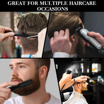 DUAIU 9-Piece Professional Hair Comb Set for Men & Boys - Barber Comb Kit with Spray Bottle, Neck Duster, and Clipper Comb Tools Avelisse
