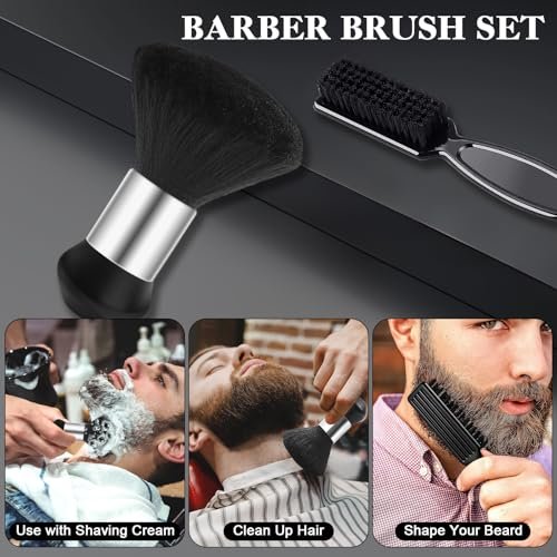 DUAIU 9-Piece Professional Hair Comb Set for Men & Boys - Barber Comb Kit with Spray Bottle, Neck Duster, and Clipper Comb Tools Avelisse