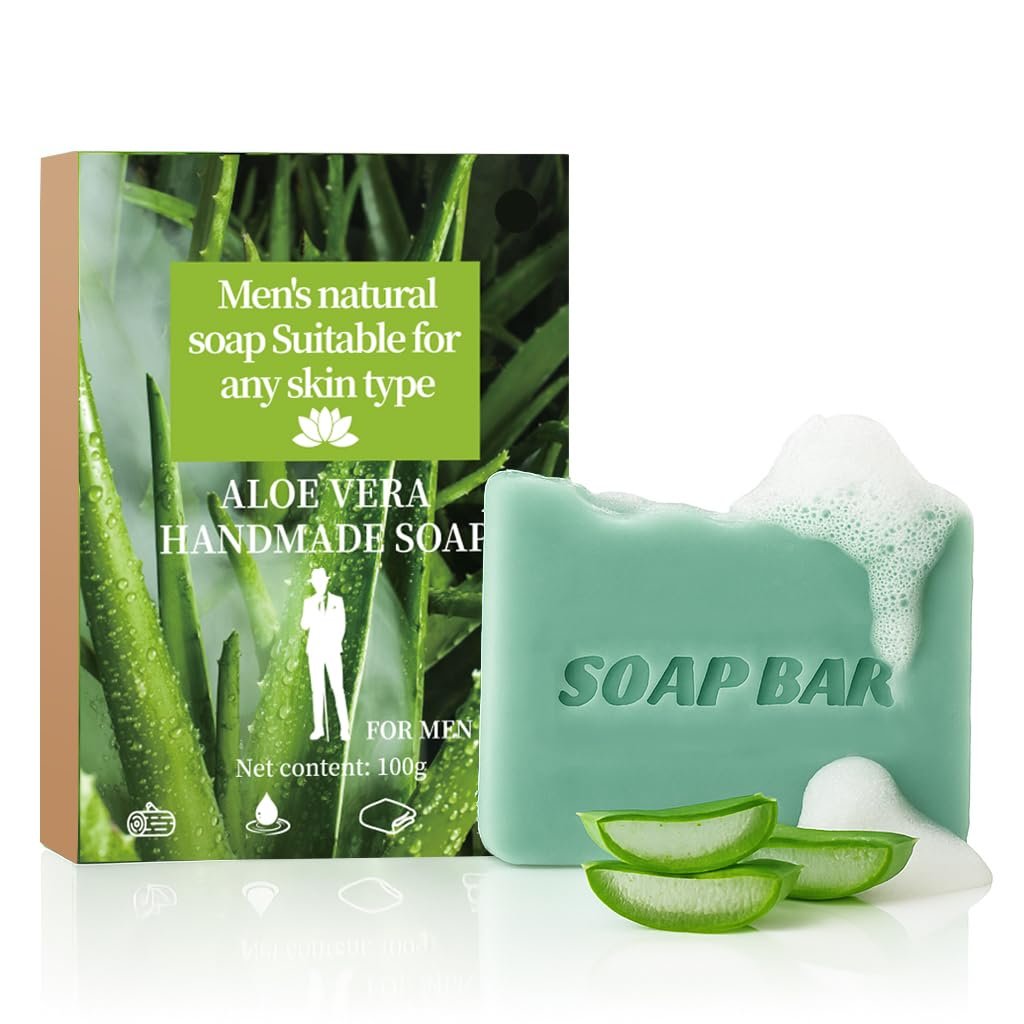 AppXynn Mens Bar Soap – Cold Pressed Natural Moisturizing Soap for Face & Body with Aloe Vera, 3.88 oz - görsel 5