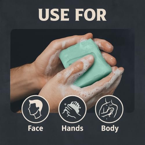 AppXynn Mens Bar Soap – Cold Pressed Natural Moisturizing Soap for Face & Body with Aloe Vera, 3.88 oz - görsel 14