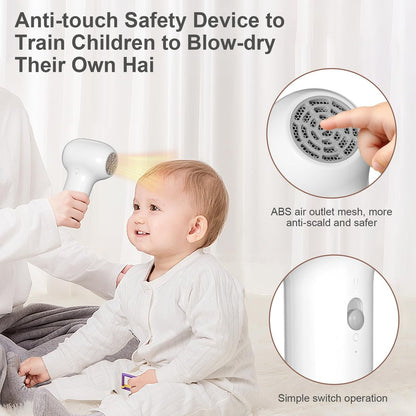 Cordless Baby Hair Dryer – Gentle Airflow Mini Hair Dryer with Charging Base for Kids, Travel Portable Design for Infant Delicate Skin Avelisse