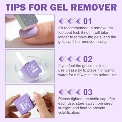 ISUNRISE Gel Nail Polish Remover – Professional Gel Remover Kit with Cuticle Pusher & Scraper, Quick & Easy Removal in 2-5 Minutes, No Foil or Wrapping Needed Avelisse