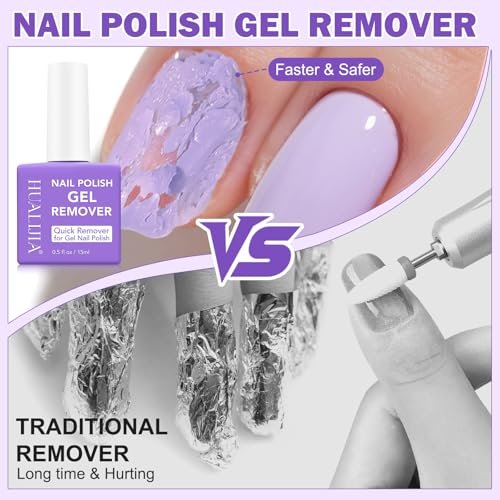 ISUNRISE Gel Nail Polish Remover – Professional Gel Remover Kit with Cuticle Pusher & Scraper, Quick & Easy Removal in 2-5 Minutes, No Foil or Wrapping Needed Avelisse
