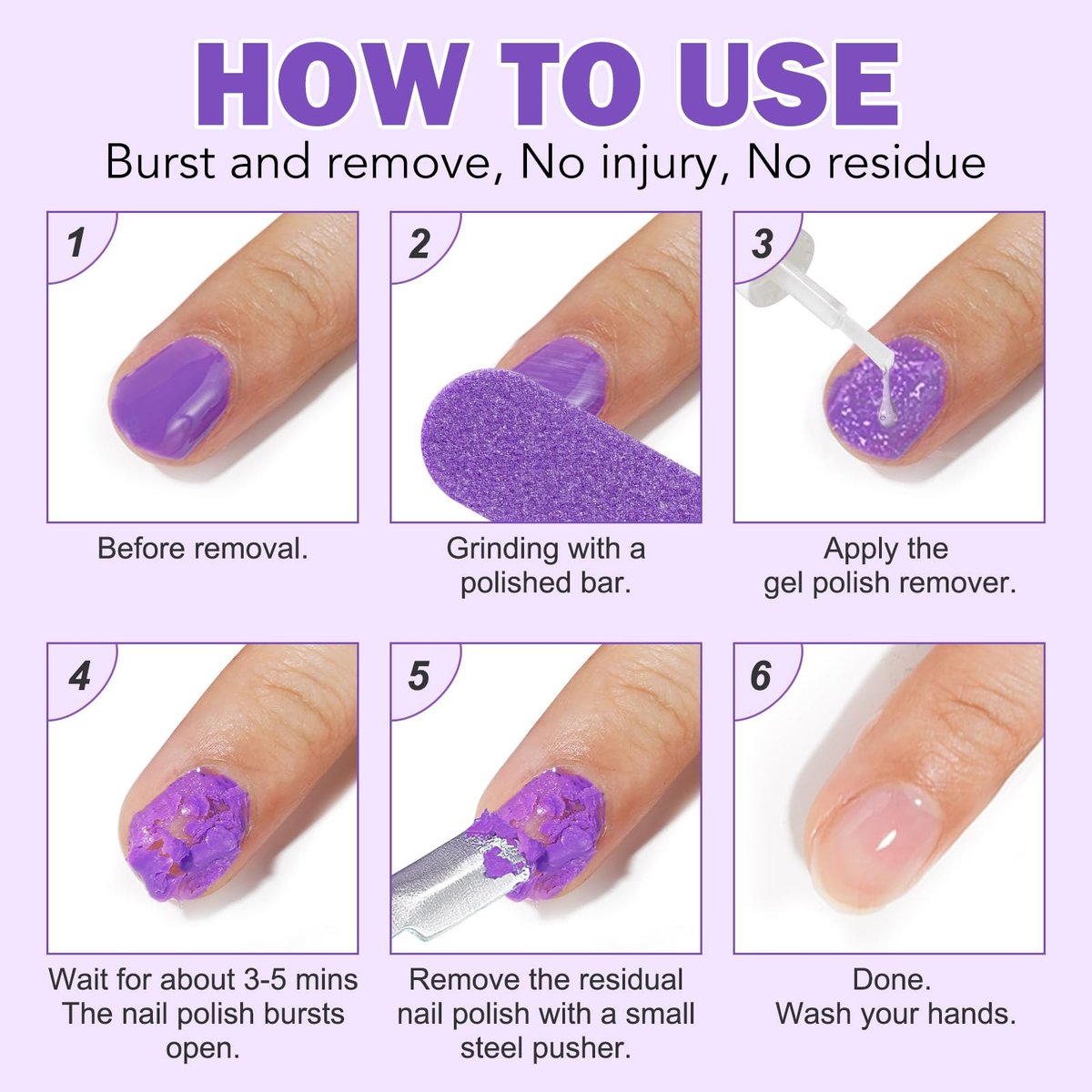 ISUNRISE Gel Nail Polish Remover – Professional Gel Remover Kit with Cuticle Pusher & Scraper, Quick & Easy Removal in 2-5 Minutes, No Foil or Wrapping Needed Avelisse