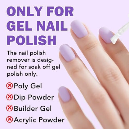 ISUNRISE Gel Nail Polish Remover – Professional Gel Remover Kit with Cuticle Pusher & Scraper, Quick & Easy Removal in 2-5 Minutes, No Foil or Wrapping Needed Avelisse