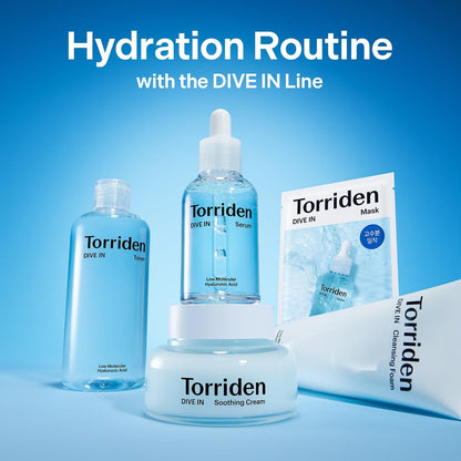 Torriden DIVE IN Serum 1.69 fl.oz. + Soothing Cream (Jar) 3.38 fl.oz. | Hyaluronic Acid Care Set | Deep Hydrating Skin Care for Glass Skin Avelisse