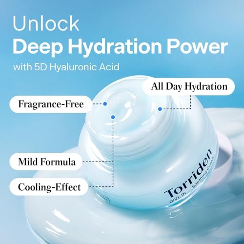 Torriden DIVE IN Serum 1.69 fl.oz. + Soothing Cream (Jar) 3.38 fl.oz. | Hyaluronic Acid Care Set | Deep Hydrating Skin Care for Glass Skin Avelisse