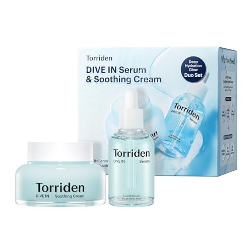 Torriden DIVE IN Serum 1.69 fl.oz. + Soothing Cream (Jar) 3.38 fl.oz. | Hyaluronic Acid Care Set | Deep Hydrating Skin Care for Glass Skin Avelisse